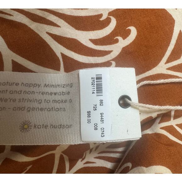 NWT Happy x Nature | 100% Cotton Burnt Orange Misty Printed Top | Size Large - Picture 10 of 10